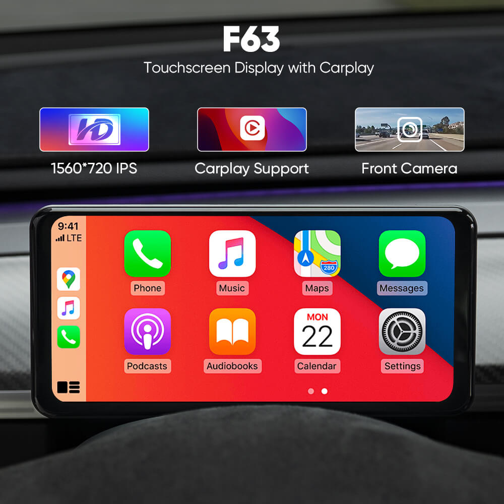 Tesstudio Tesla Model 3/Y/3 Highland F63 Dashboard Display with Carplay