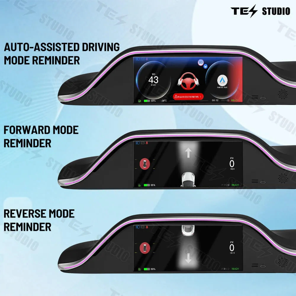 Tesstudio FY9C Integrated Tesla digital dashboard display For Model 3 Highland(2024)/With Camera/With Ambient Lighting/Left-hand Drive