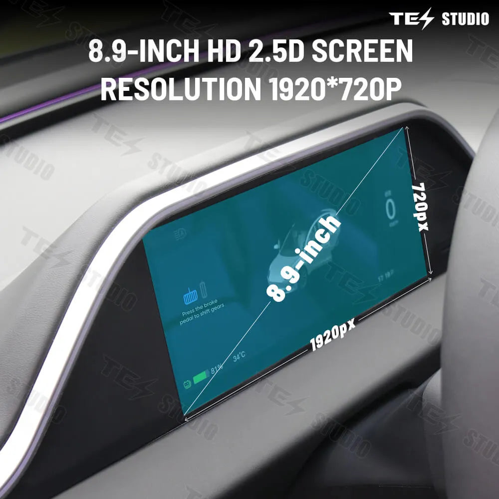 Tesstudio FY9C Integrated Tesla digital dashboard display For Model 3 Highland(2024)/With Camera/With Ambient Lighting/Left-hand Drive