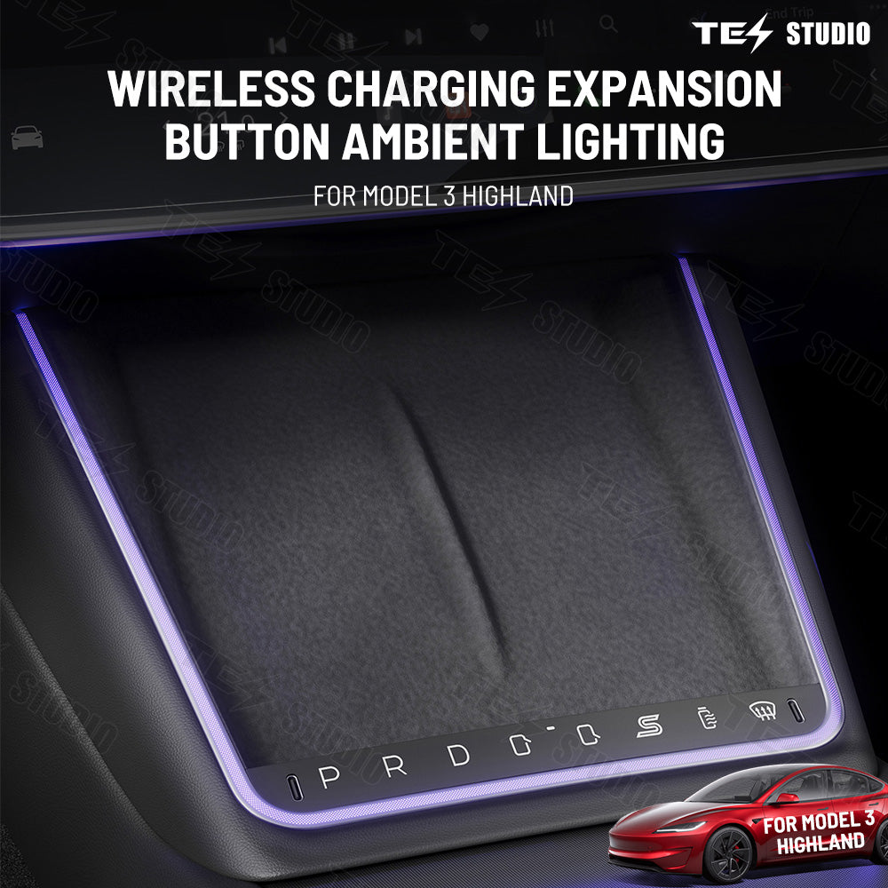 Tesstudio Tesla Accessories Wireless Charger With Ambient Light LED Center Console Phone Charger For Model 3 Highland