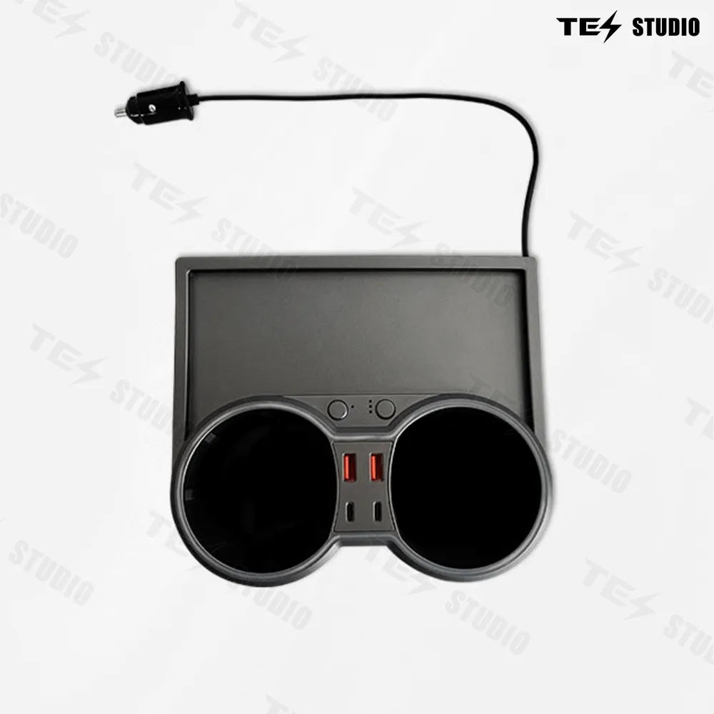 Tesstudio Test Accessories Console Cup Holder Expansion Dock Aromatherapy with Lighting for Model 3/Y（21-23）