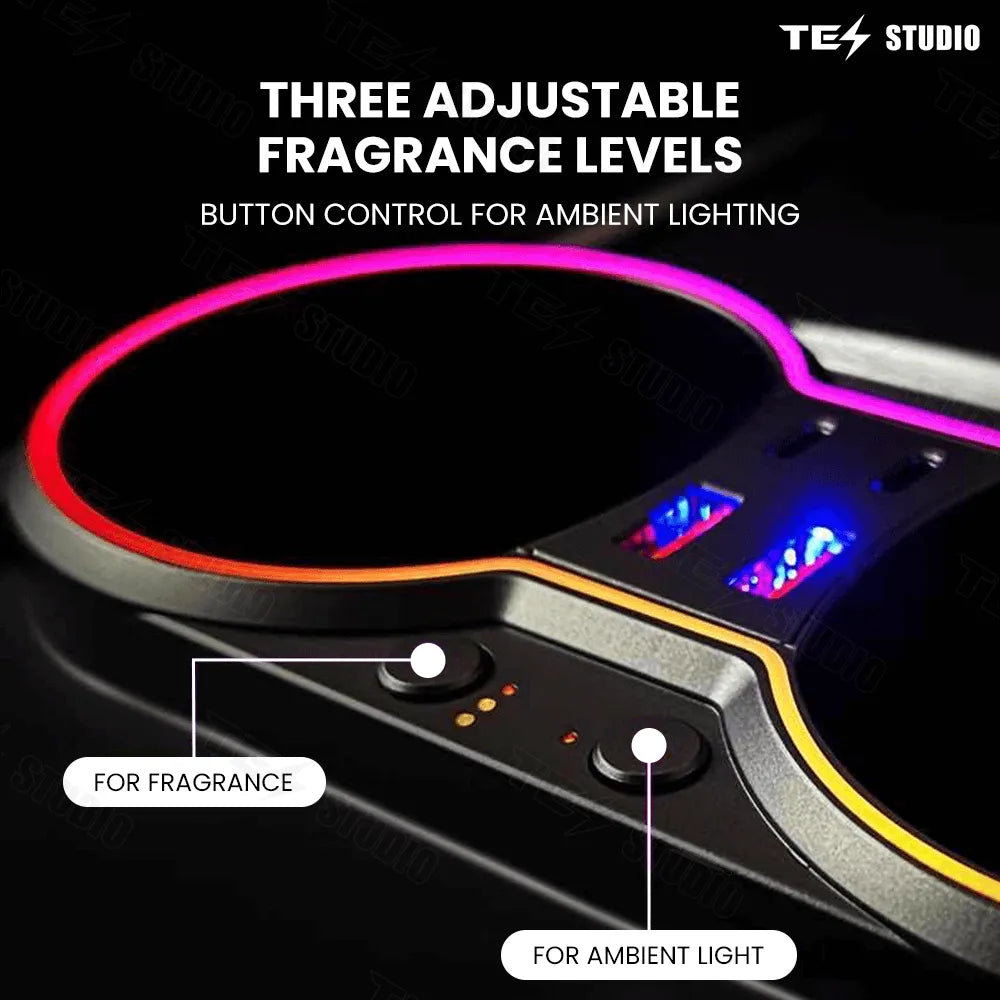 Tesstudio Test Accessories Console Cup Holder Expansion Dock Aromatherapy with Lighting for Model 3/Y（21-23）