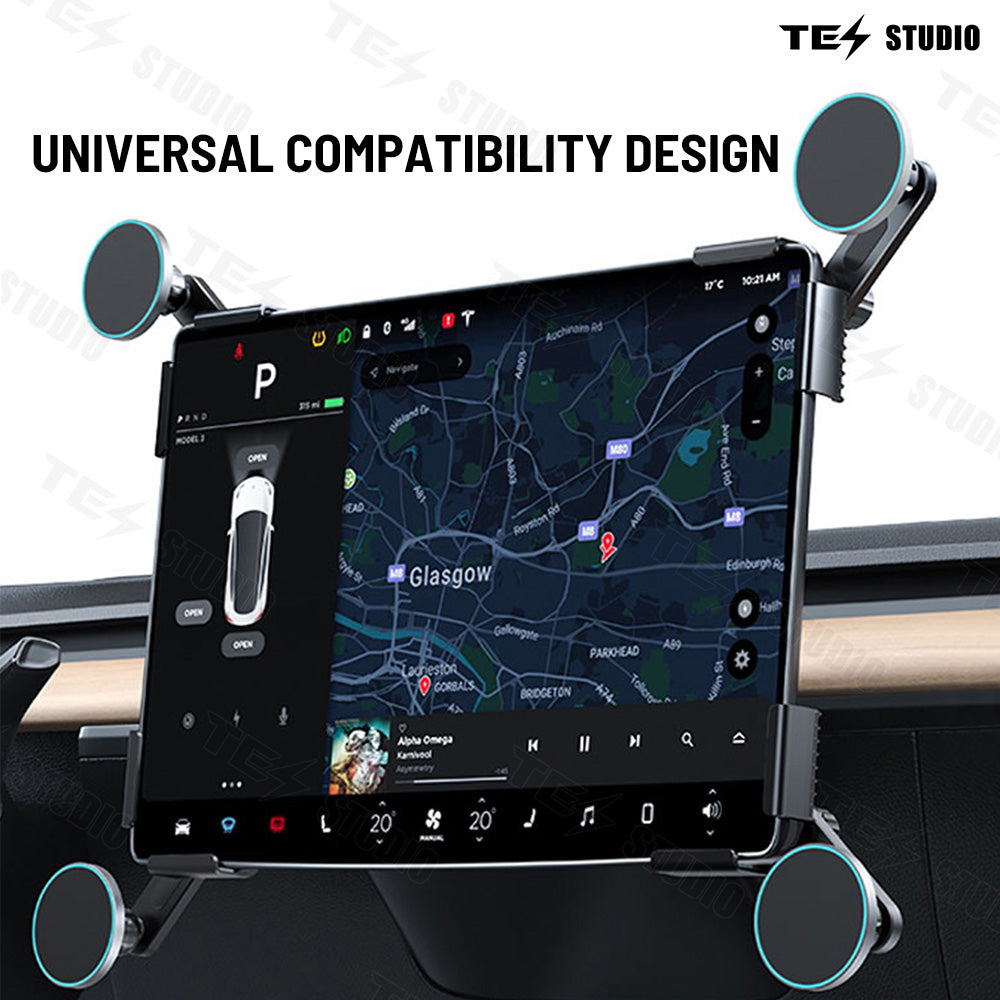 Fast Charging Wireless Car Charger Mount, Magnetic Foldable Car Phone Holder for Tesla Model 3/Y,Tesla Accessories/Tesstudio