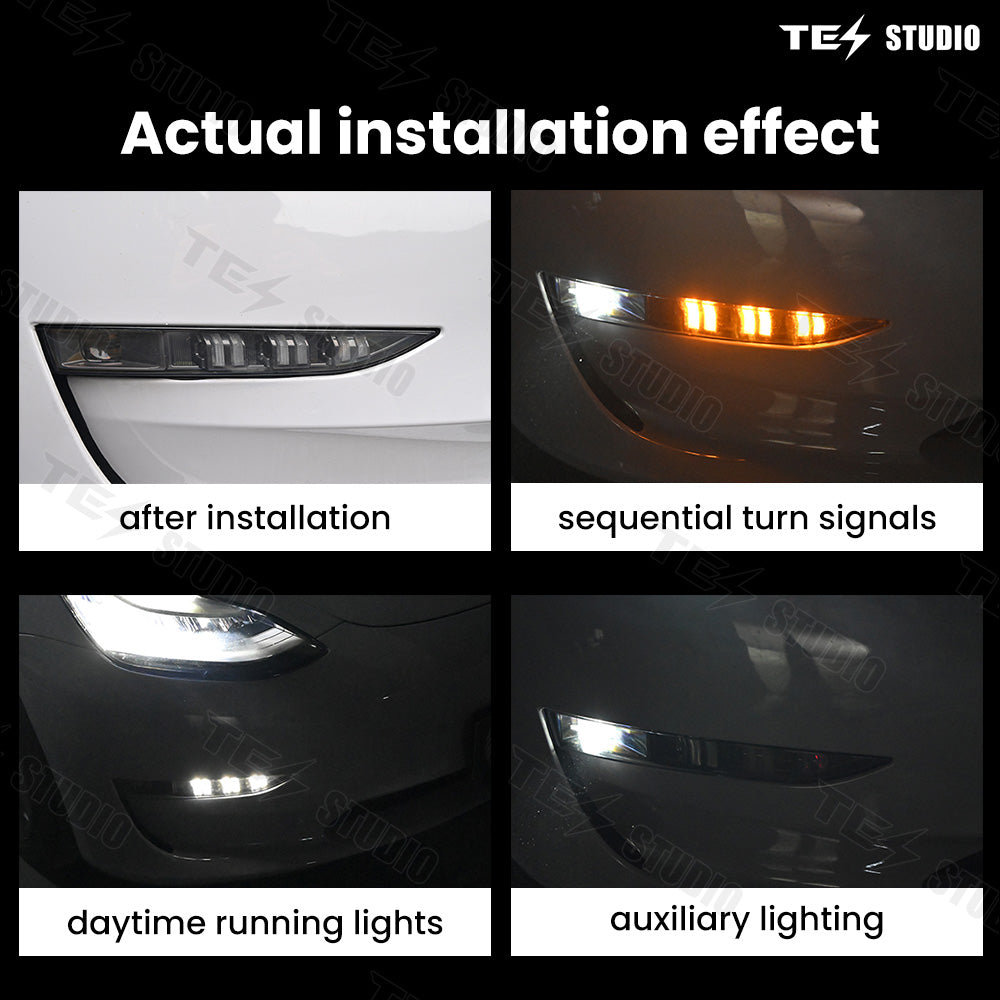 Model 3&Y Front Fog Light Driving Steering LED with Turn Assist Tesstudio®
