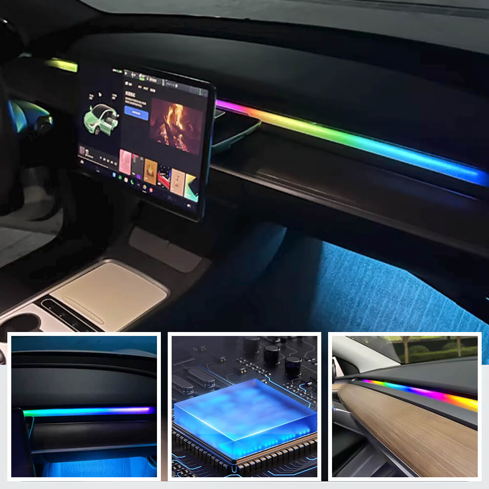 Tesstudio Simple Air Vent RGB Light Strips For (19+) Tesla Model 3/Y