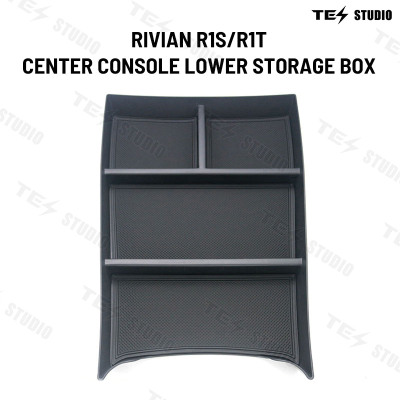 Rivian R1S/R1T Center Console Organizer Tray Armrest Organizer Lower Storage Box Rivian Interior Accessories 2022+ Tesstudio®