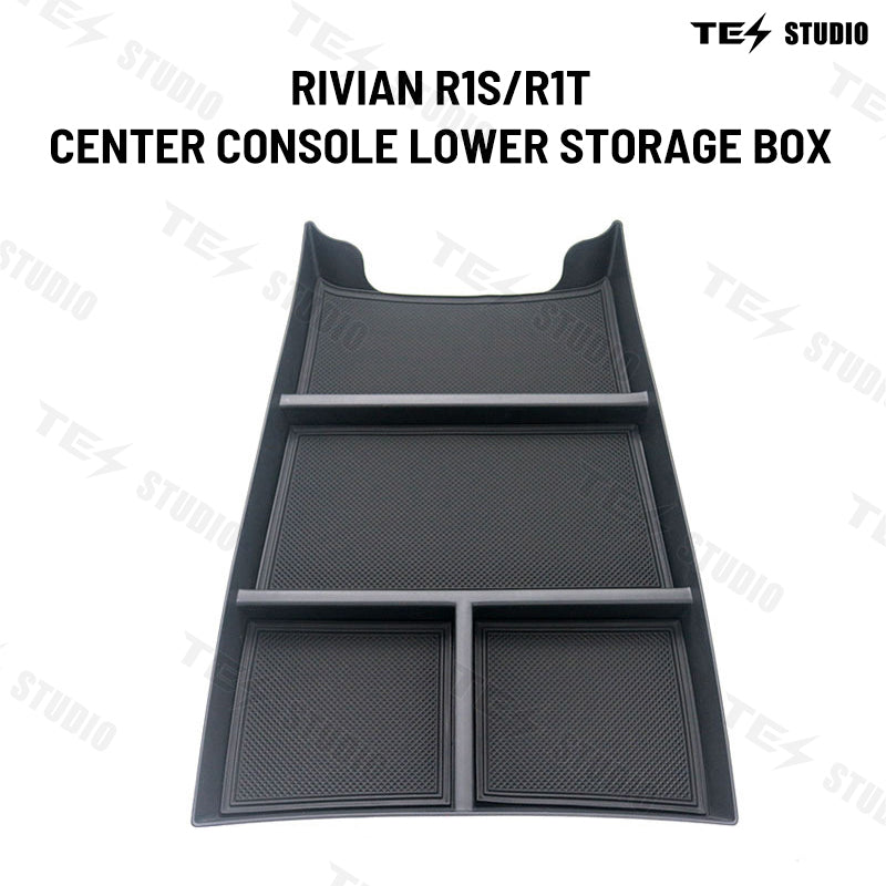 Rivian R1S/R1T Center Console Organizer Tray Armrest Organizer Lower Storage Box Rivian Interior Accessories 2022+ Tesstudio®