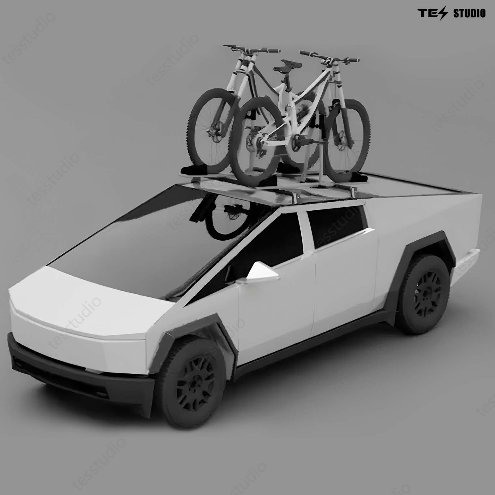 Tesla Cybertruck Crossbars Roof Rack Cargo Rack Rails Cybertruck Cargo Carriers Cybertruck Crossbars OEM Tesstudio®