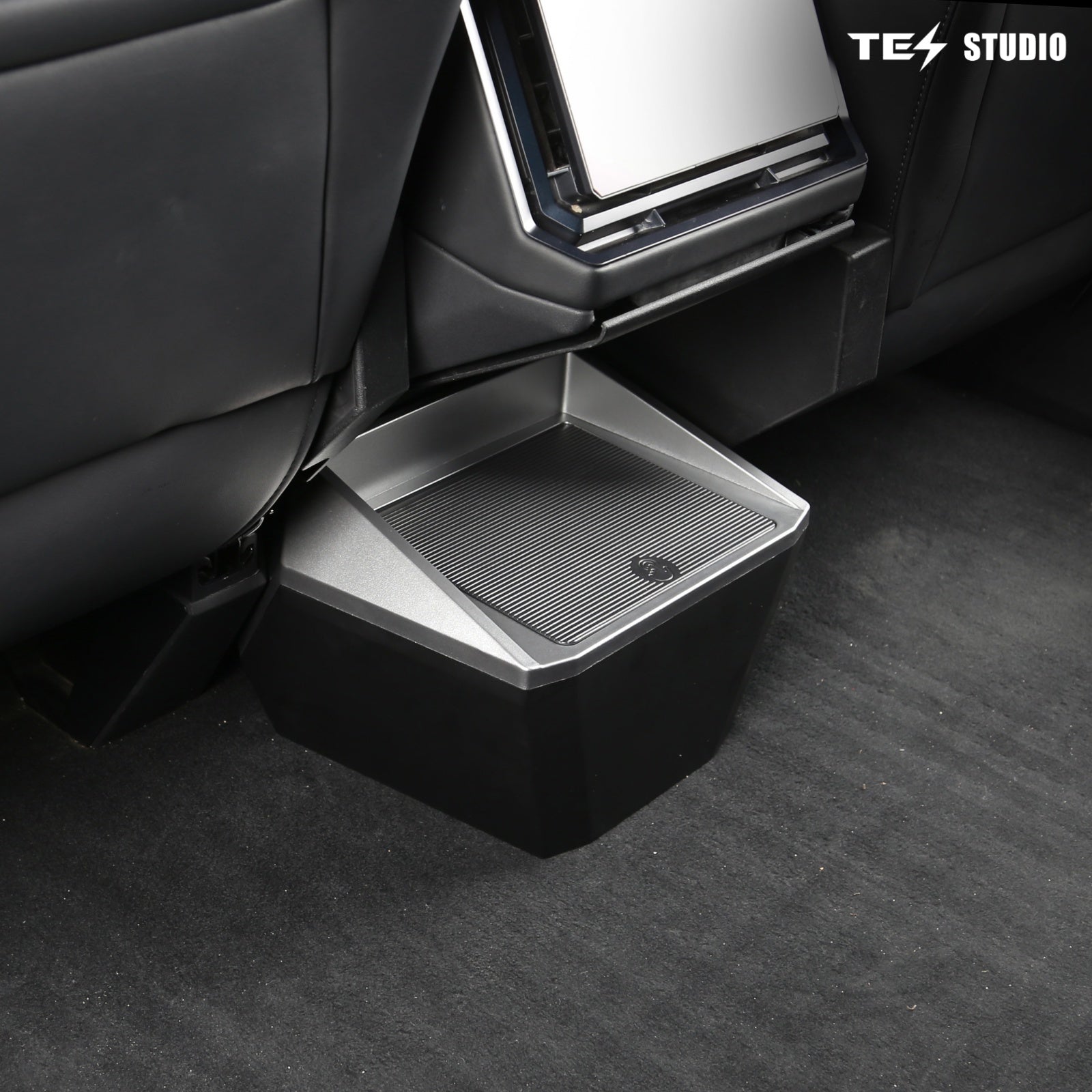 Tesla Cybertruck Rear Seat Storage Organizer Box Trash Can Backseat Organizer Interior Accessories Tesstudio®
