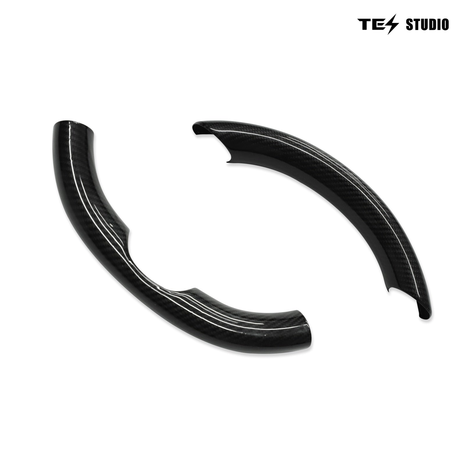 Tesla Model 3/Y Steering Wheel Covers Model 3/Y Upper/Lower Parts Steering Wheel Accessories Tesstudio® (2pcs )