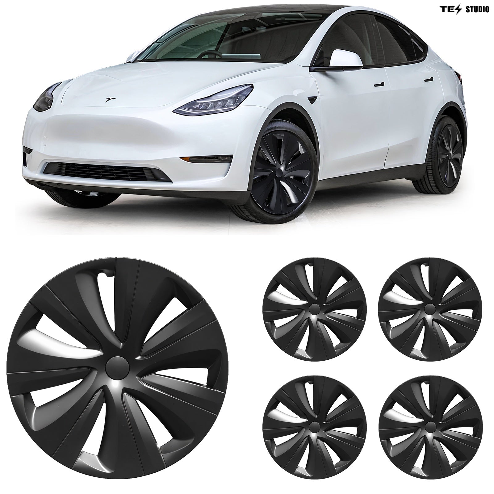 Tesla Rims Model Y Wheel Covers 19'' S Style Hub Caps Tesla Accessories Model Y Exterior Accessories Tesstudio®