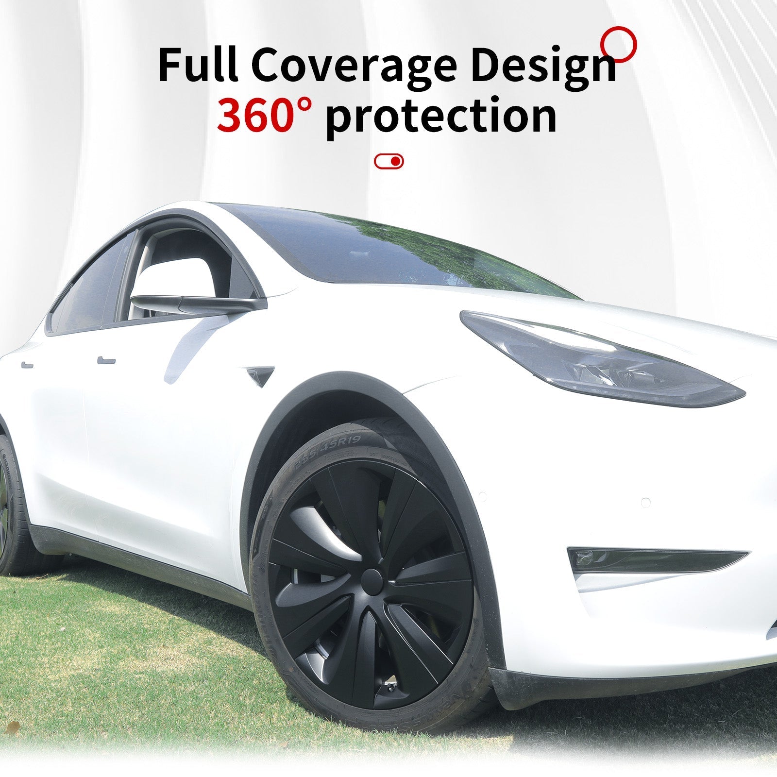 Tesla Model Y Hub Caps 19'' Hurricane Style Wheel Cover Tesla Accessories Model Y Rims Wheel Hub Cap Tesstudio®