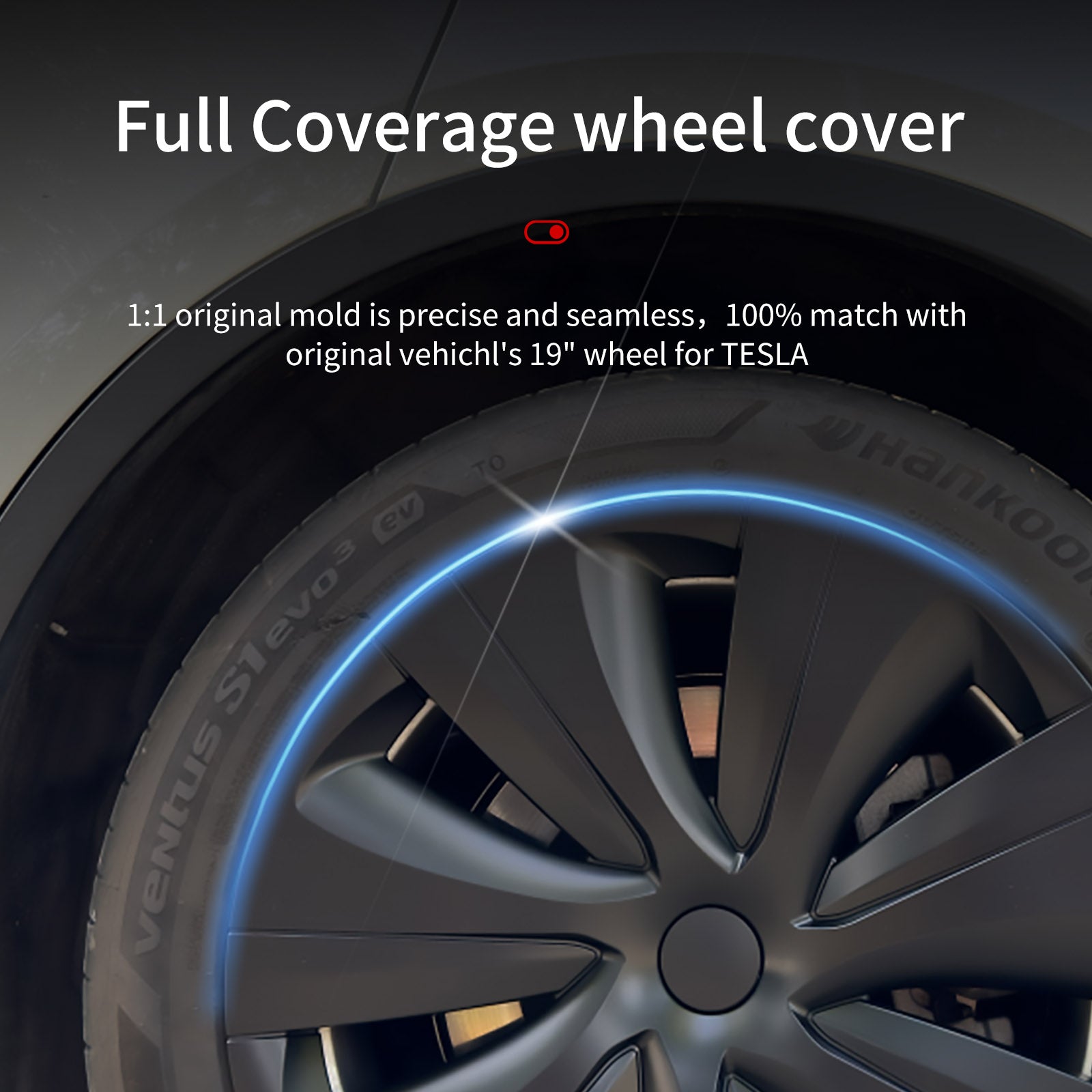 Tesla Model Y Hub Caps 19'' Hurricane Style Wheel Cover Tesla Accessories Model Y Rims Wheel Hub Cap Tesstudio®