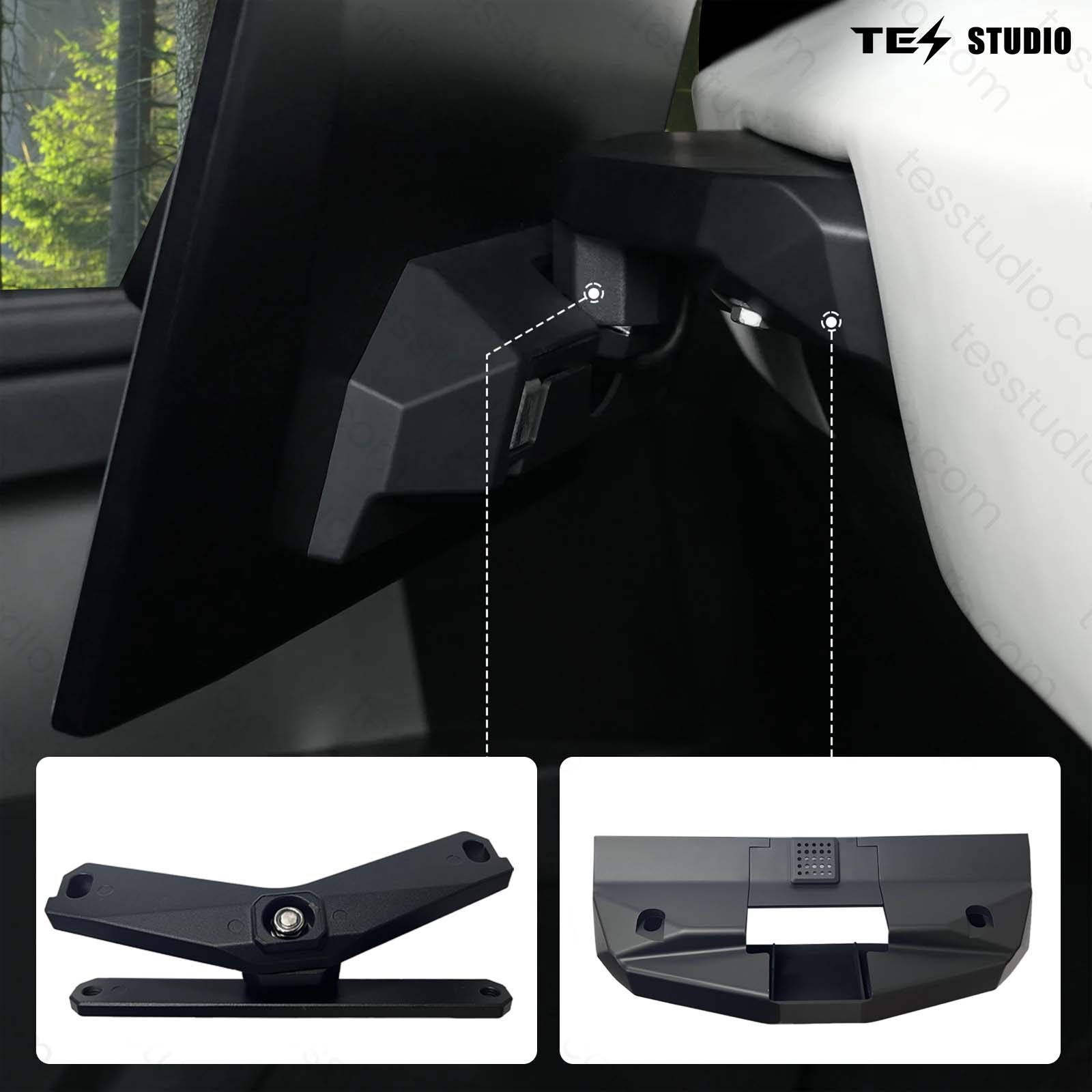 Tesla 2024 Cybertruck Accessories Screen Swivel Tilt Mount Rotating Holder Tesstudio®