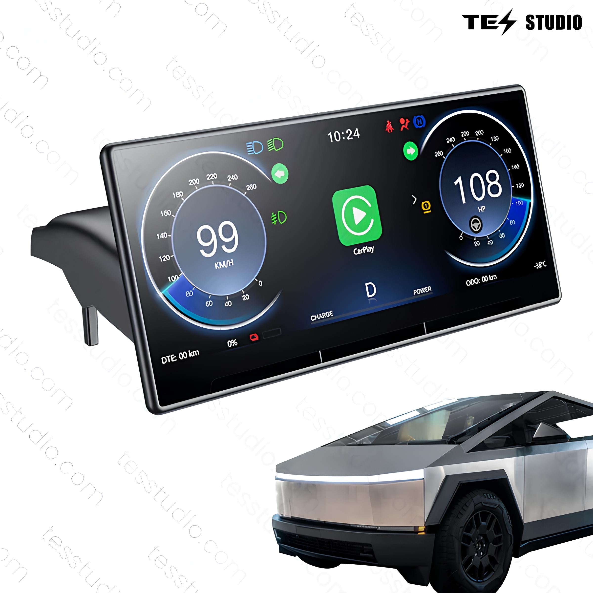 Cybertruck Yoke Steering Wheel and Carplay Dashboard Screen C9 9-in Touch Screen Combo Tesstudio®