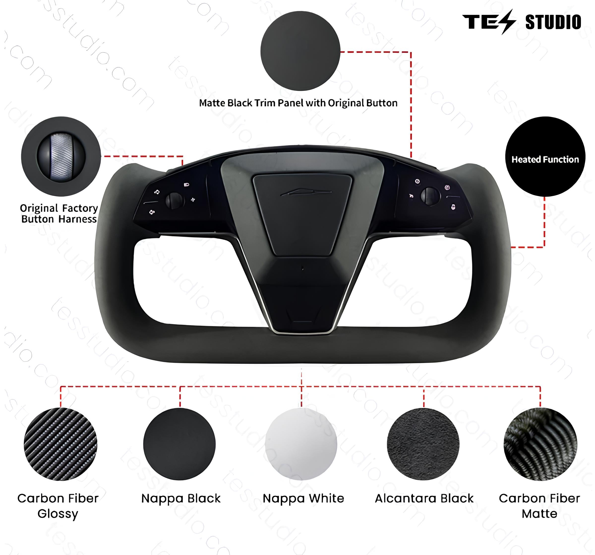 Cybertruck Yoke Steering Wheel and Carplay Dashboard Screen C9 9-in Touch Screen Combo Tesstudio®