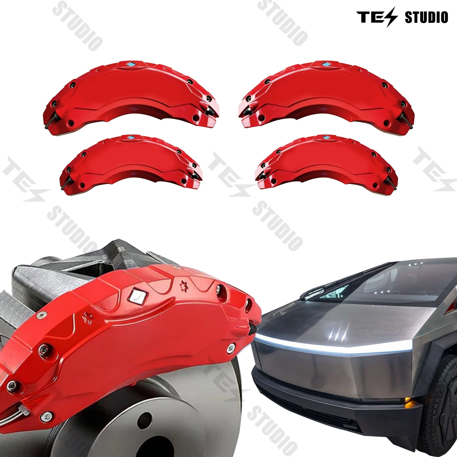 Cybertruck Accessories Brake Caliper Cover Red & Yellow Options Tesstudio®