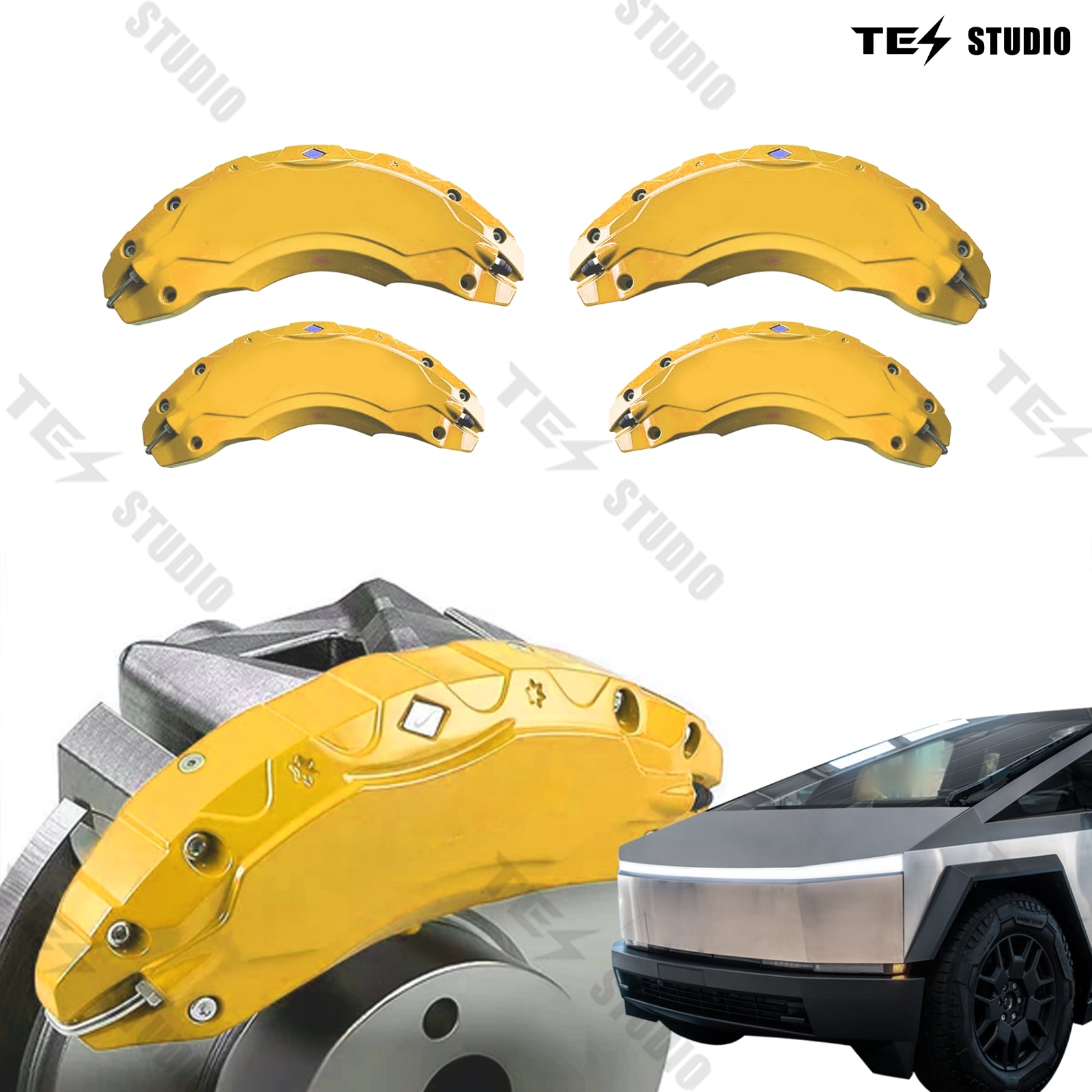 Cybertruck Accessories Brake Caliper Cover Red & Yellow Options Tesstudio®