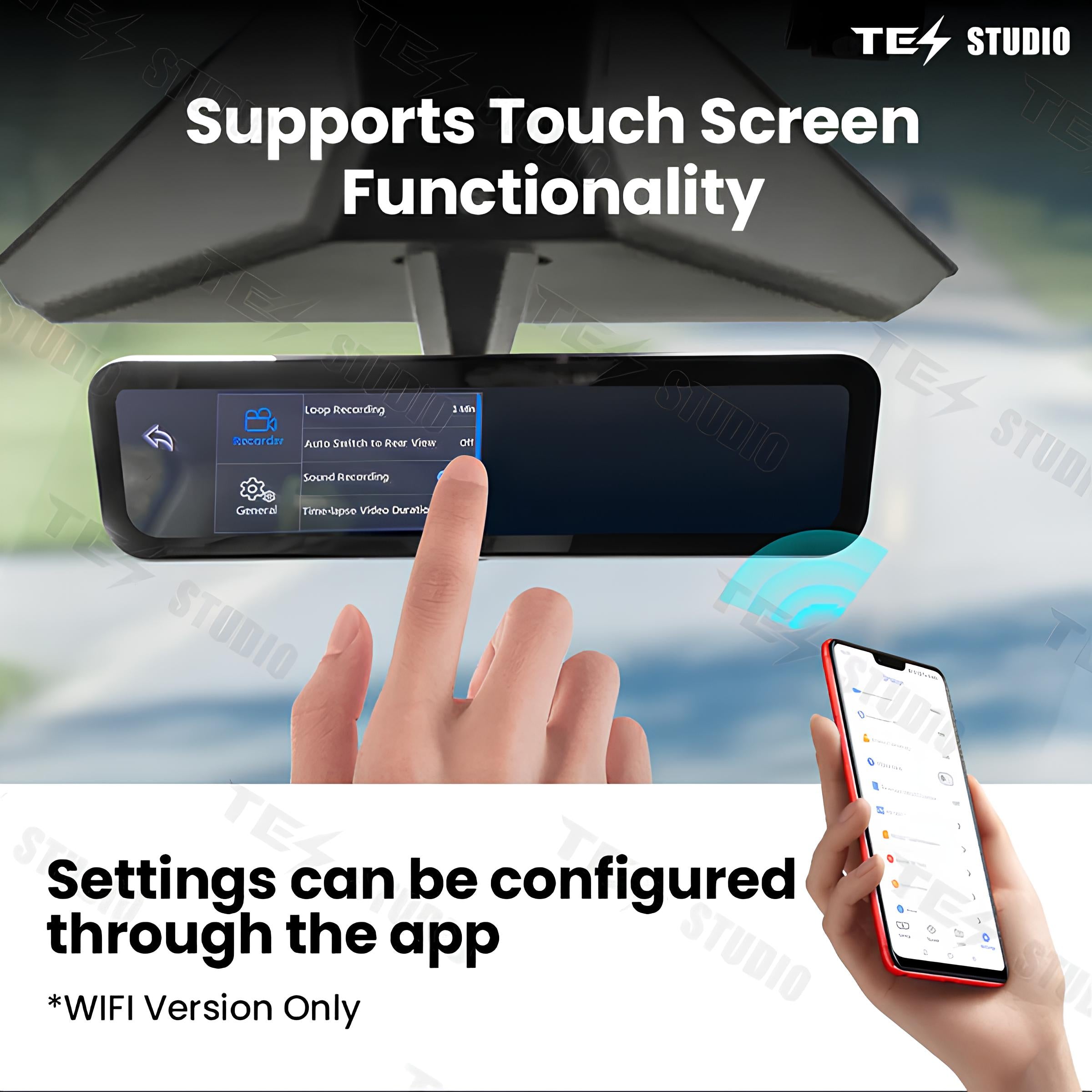 Cybertruck Streaming Rearview Mirror Recorder 1080P HD DVR Dual Way Video Optical | Fiber Transmission Signal Tesstudio®