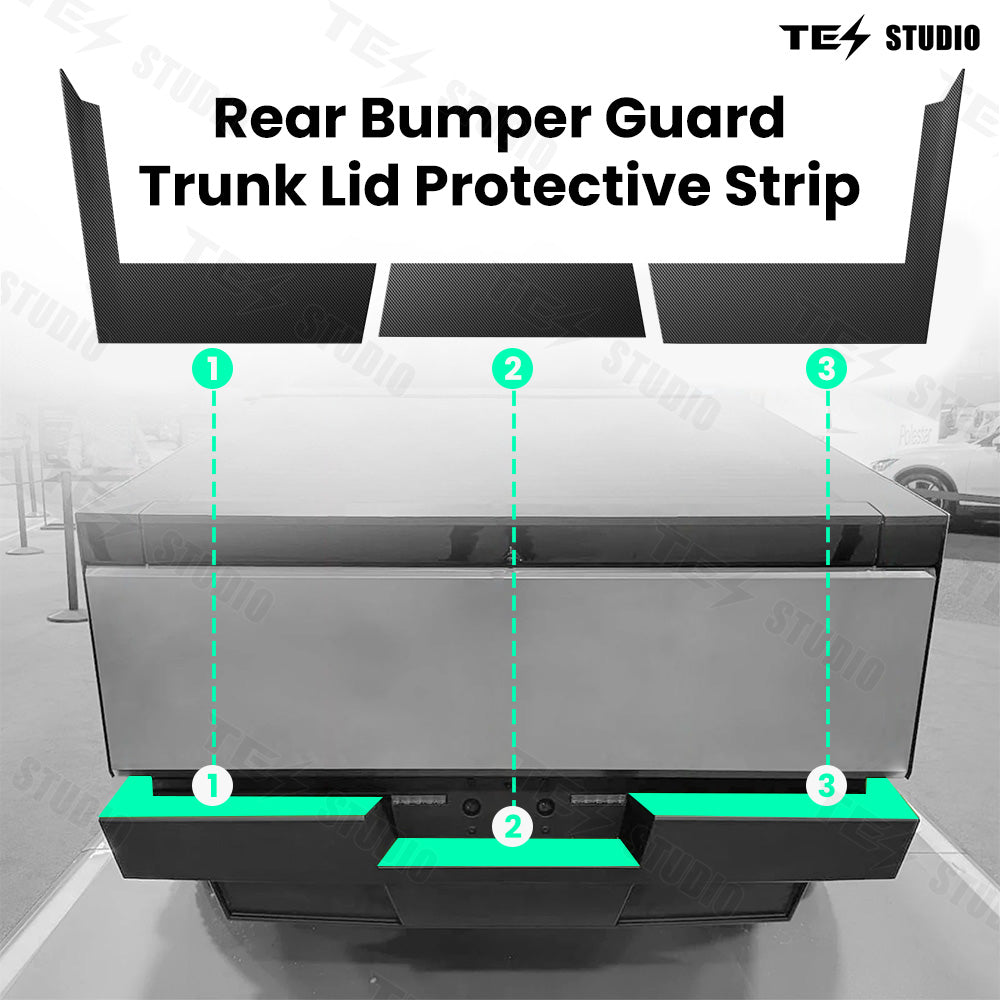 Tesstudio Rear Bumper Protector Stainless Steel / TPE Material for Cybertruck