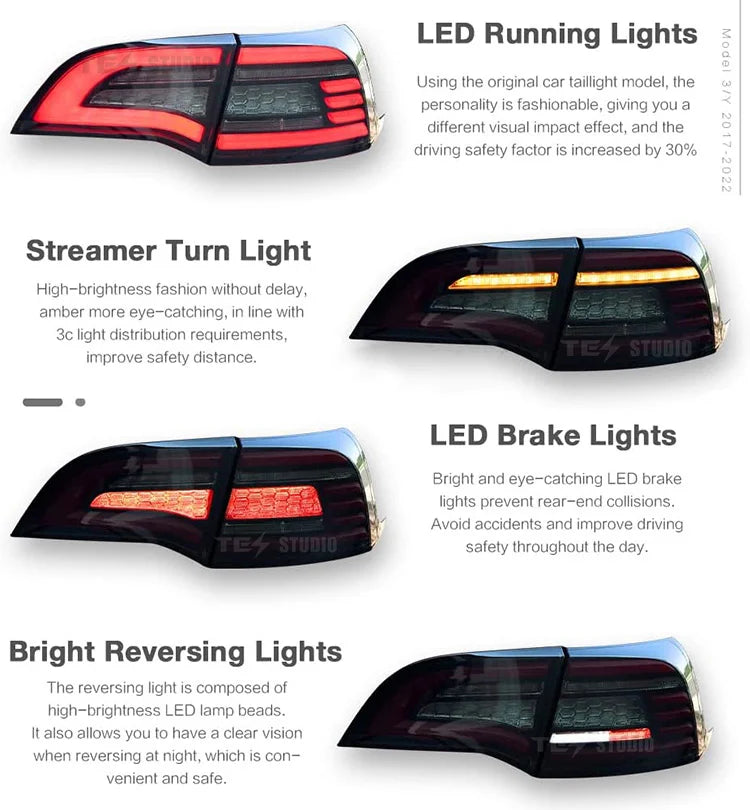 Tesstudio Eagle Eye Style Tail Light For Model 3/Y