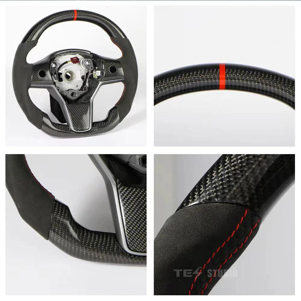 Tesstudio Napa Carbon Fiber Steering Wheel Custom For Model 3/Y