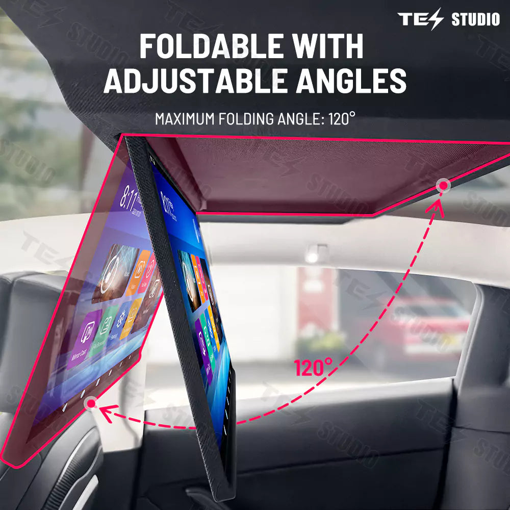 Tesstudio Tesla Accessories 17.3-Inch Car Roof Mounted TV With Wi-Fi for Model Y