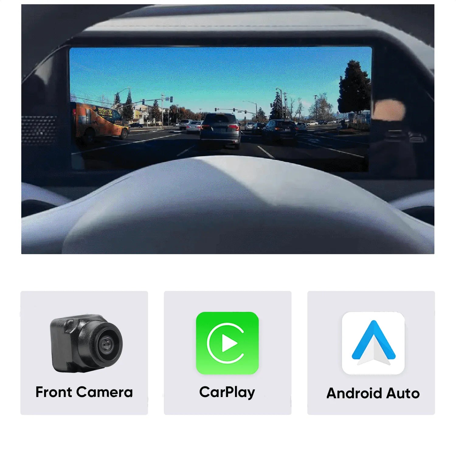 Tesstudio FY9-C Smart Dashboard Display with Camera for Tesla Model 3/Y (Inspired by Model S/X Design)